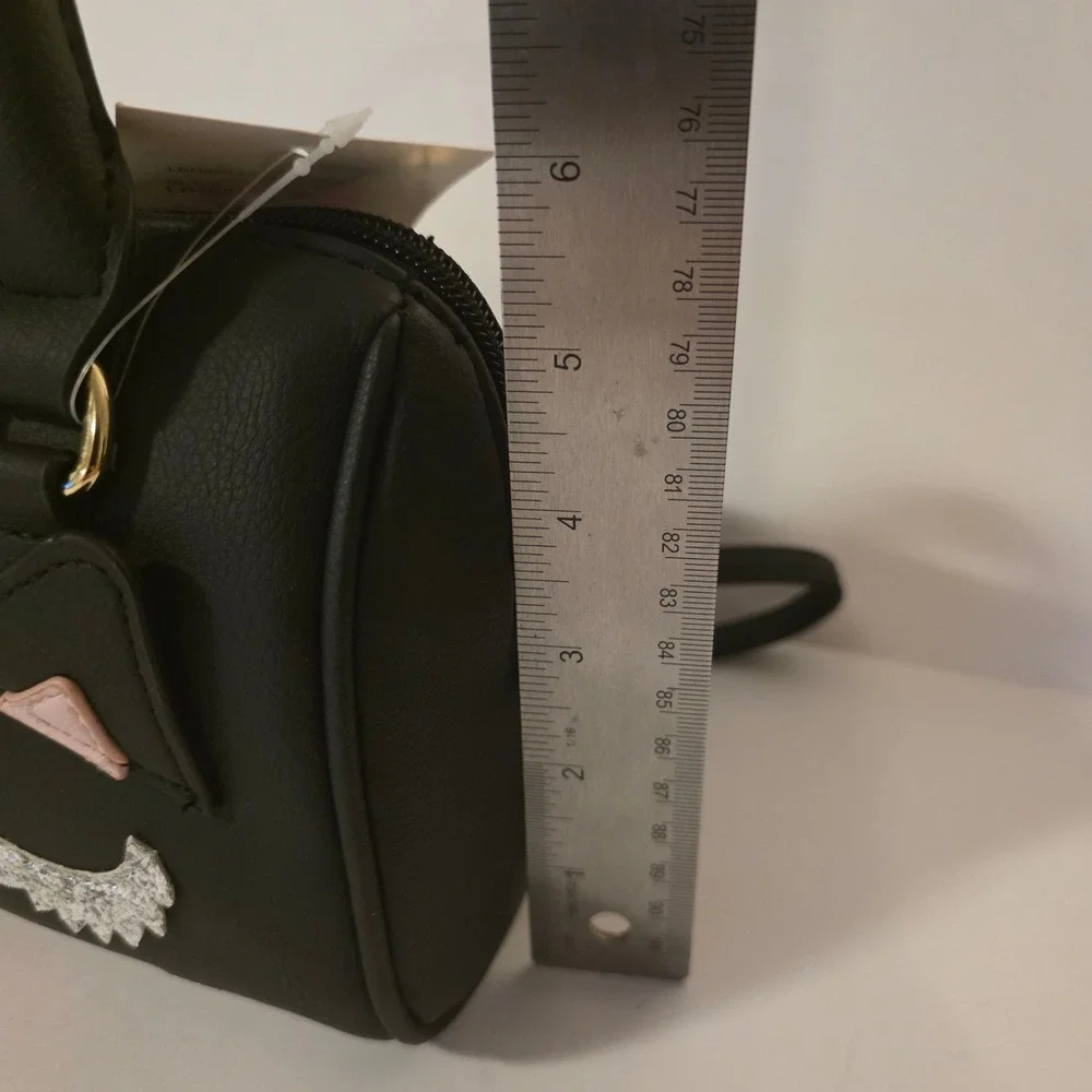 Luv Betsey by Betsey Johnson Harley Black Cat Mini Crossbody Barrel Bag LB102815
